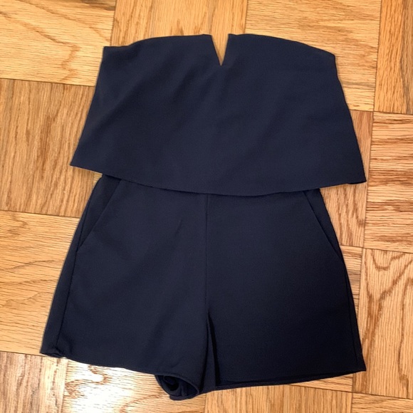 Aqua Pants - Womens Shorts Romper - Navy - Size Medium